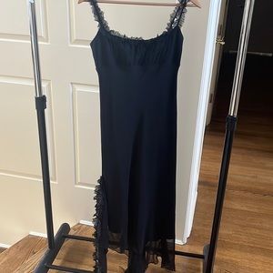 Black ABS by Allen Schwartz evening dress. Lovely chiffon detailing.